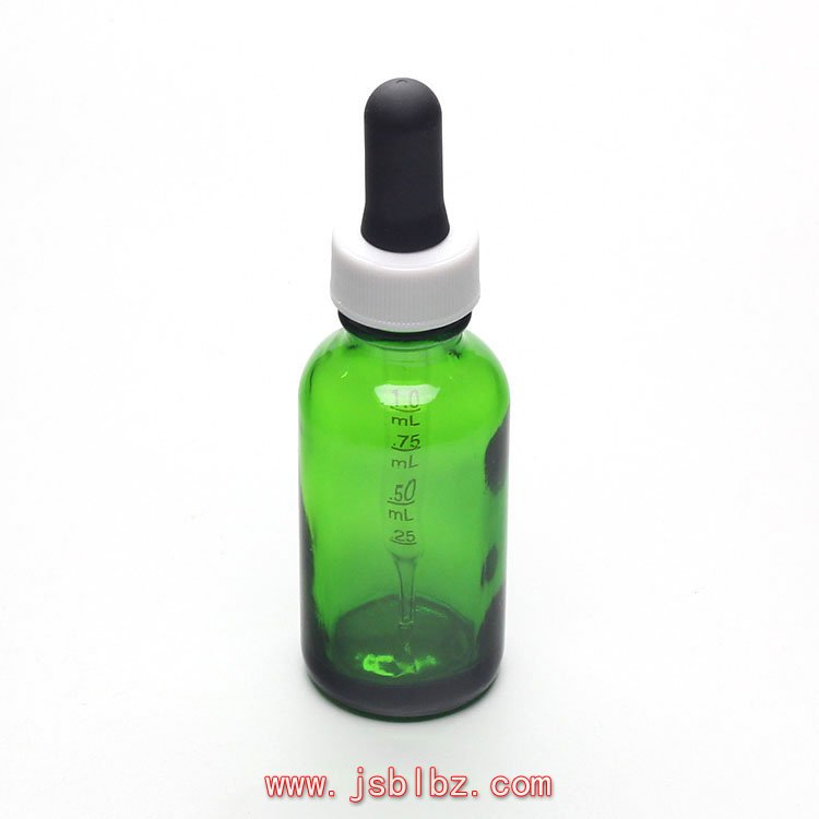 30ml绿色波斯顿瓶药用玻璃滴管瓶
