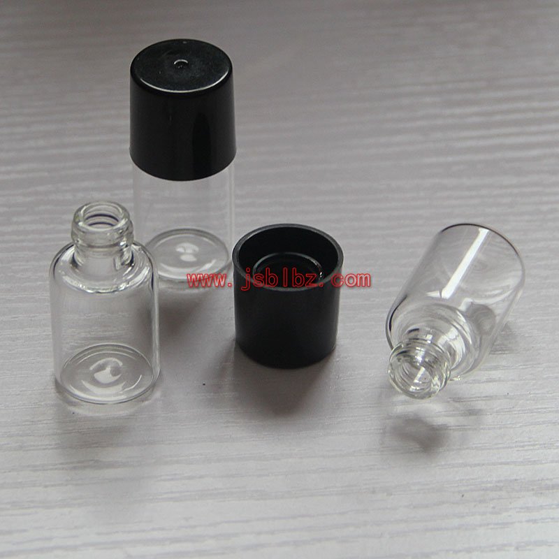 小拉管瓶厂家直供透明玻璃管制瓶带塑料盖化妆
